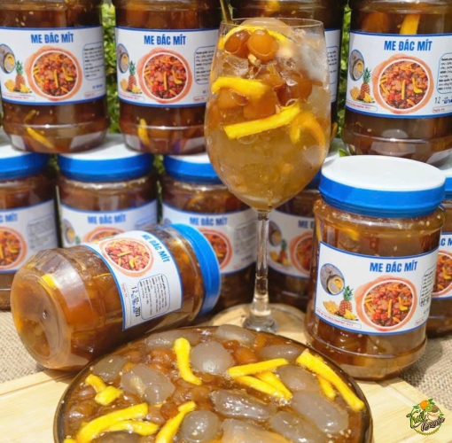 ME DẺO RIM HẠT ĐÁC + MÍT + KHÓM + MÈ RANG THƠM NGON HỘP 550gr 